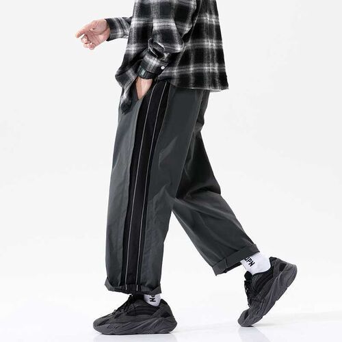 Spring new shadowless wall plus size mens striped reflectiv
