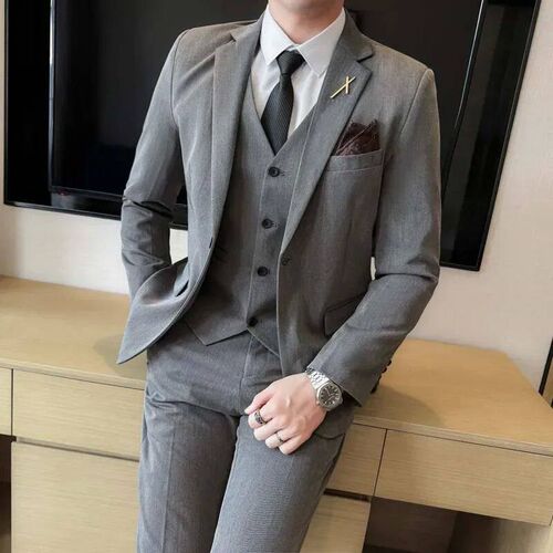 Black Mens Office/Interview Suit  Piece, Fashion Slim Fit