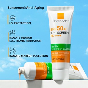 New Tinted Facial Sunscreen Cream Spf 50 Oil Free Anti UVA/U