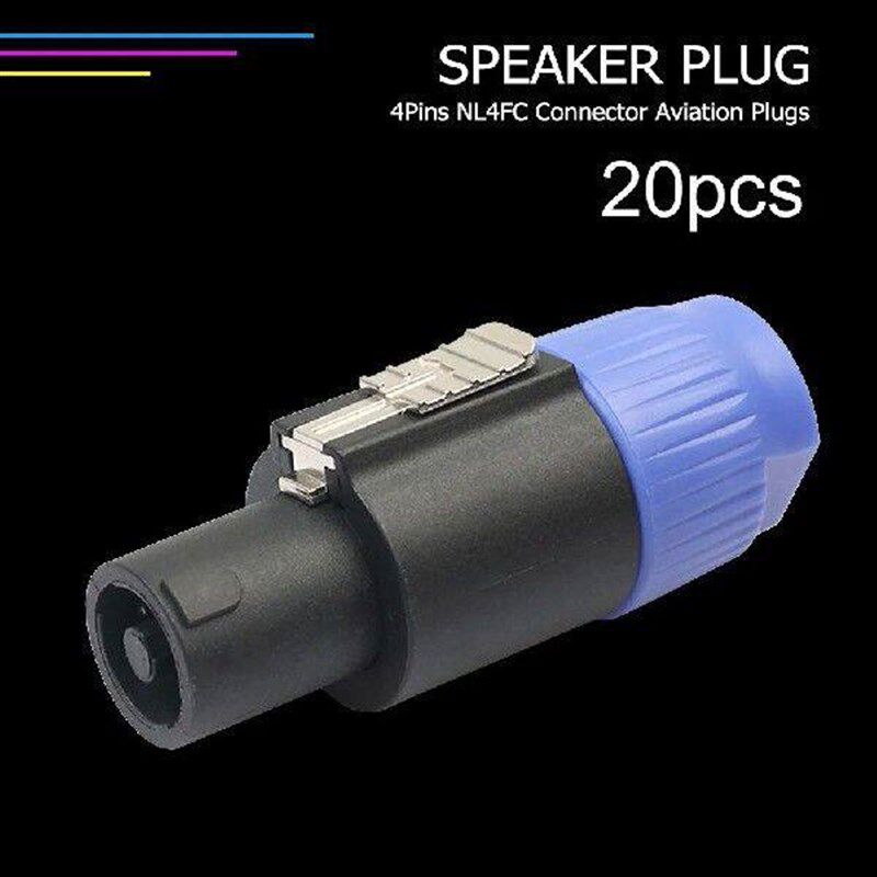 20pcs Audio Cable Adapter Connectors 4 Pole Audio Speaker