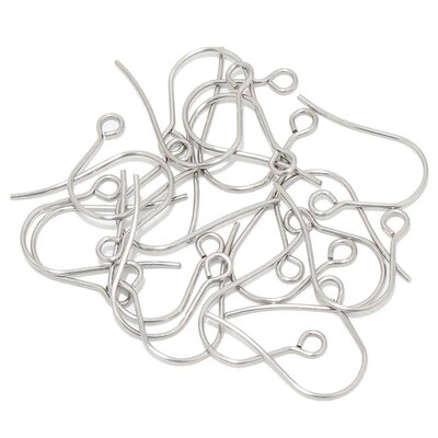 100pcs Stainless Steel Earring Hooks Classic Ear Wires for C
