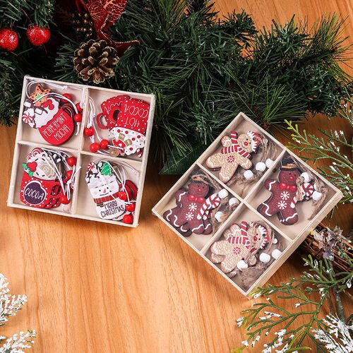 Christmas decoration cartoon square grid gingerbread man ic
