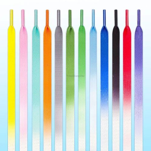 1Pair Gradient Shoelaces Rainbow Laces Colorful Flat Shoelac