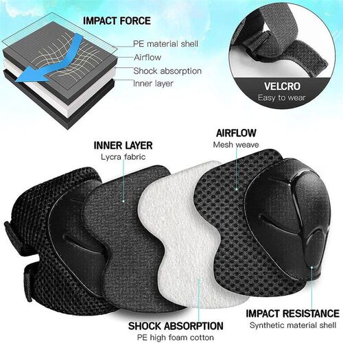 Kids Protective Gear Knee Pads and Elbow Pads 3 in 1 with Wr