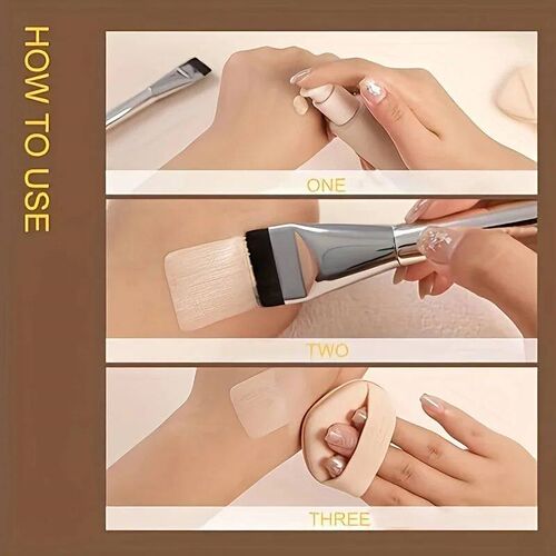 1/2Pc Lightweight Flat Head Brush for Seamless Foundation &