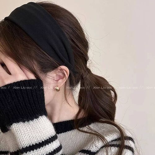 Vintage Solid Soft Cotton Hairband For Women Girls Sweet Hai