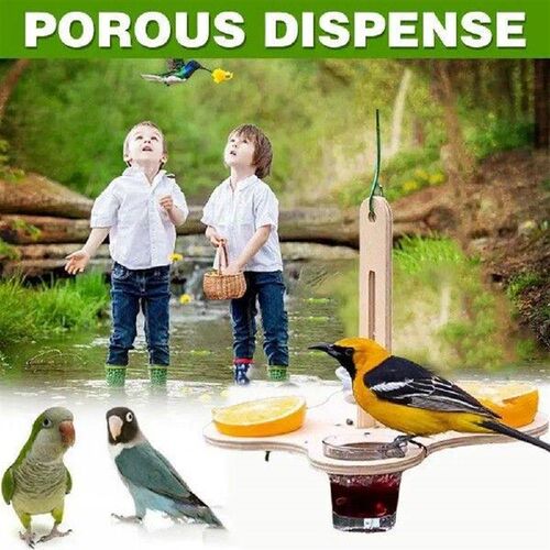 Lightweight Bird Feeder Wooden Hanging Bird Feeder with 4