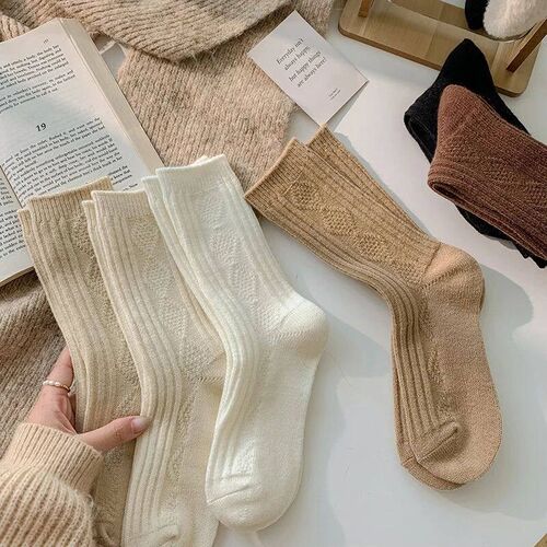 3 Pairs/Lot New Cashmere Wool Socks Womens Winter Thicken W