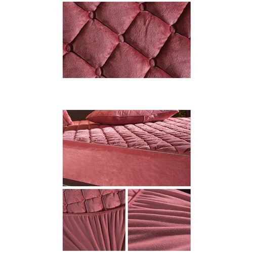 Crystal Velvet Thicken Quilted Maress ver Warm Soft Plush Qu