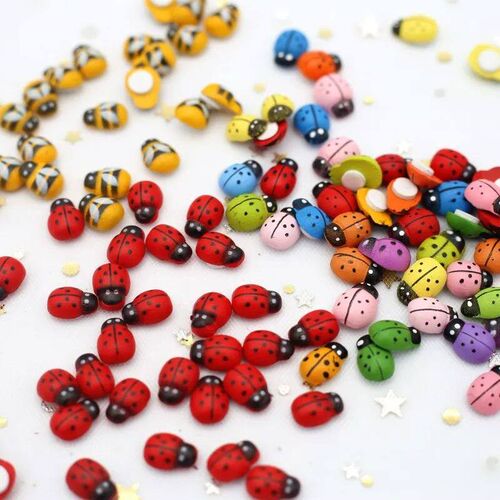 MINI Wood Bee Ladybug Colorful with Glue Home Refrigerator W