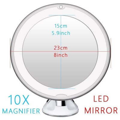 10X Magnifying LED Light Makeup Mirror Lamp Magnifier Batter
