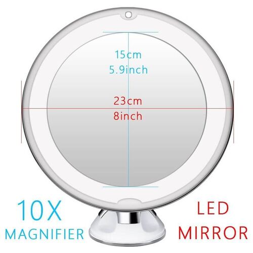 10X Magnifying LED Light Makeup Mirror Lamp Magnifier Batter