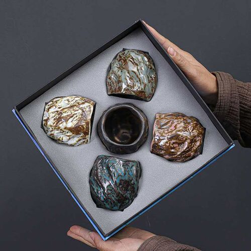 Crude Pottery Tea Cup Master Single Cup Vintage Zhiye Burned