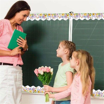 Adhesive Border Trim for Classroom Tulips Decorative