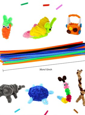 500pcs Thick Colorful pipe cleaners Rainbow Arts Crafts DIY