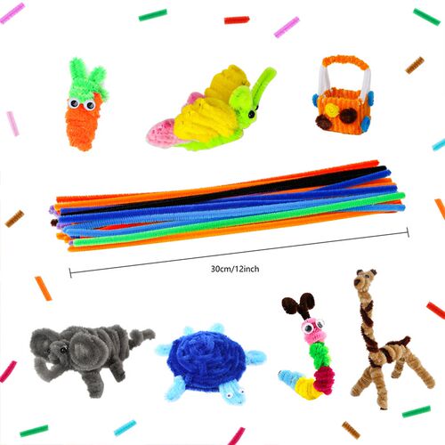 500pcs Thick Colorful pipe cleaners Rainbow Arts Crafts DIY
