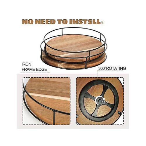 Rotating Susan Storage Rack for Kitchen Spice Cosmetic Makeu