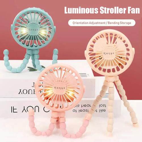 Summer Night Light Fan for Stroller Portable Handheld Fan Ba