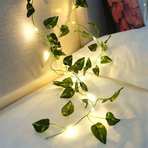 2M-10M Flower Green Leaf String Lights Artificial Ivy Vine F