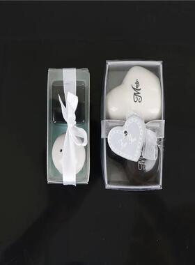 2Pcs box Home decoration Ceramic Mr or Mrs couple gift Salt