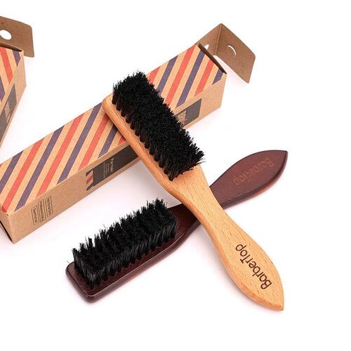 Barbertop Men Beard Brush Wooded Handle Soft Hair Cleaning B