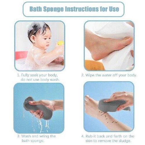 Soft Sponge Bath Exfoliator Bath Cottons Sponge Gray Soft