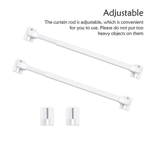 2Pcs Adjustable Curtain Rod Bathroom Bar Shower Extendable T