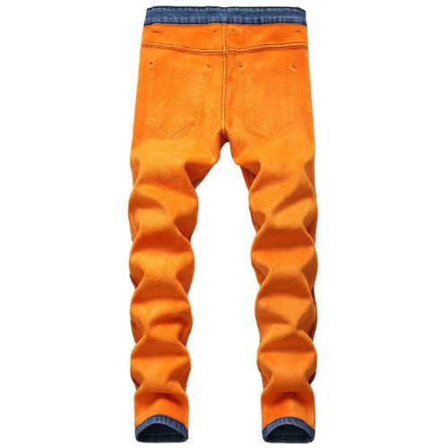 Large Size Mens Plus Velvet mposite Warm Straight Slim Fit