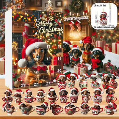 2D Dachshunds Christmas Advent Calendar 2024 With Dachshunds