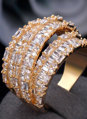 Bride Talk Luxury rendy Women Ring Colorful Cubic Zirconia W