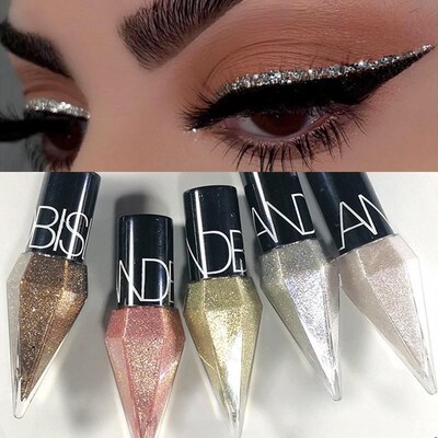Diamond Shiny Eye Liners Eyeshadow Waterproof Silver Rose