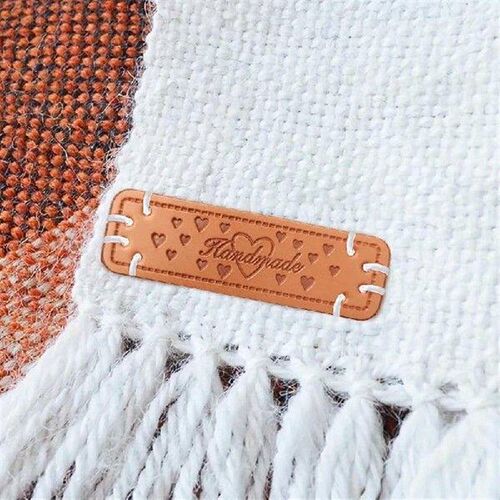 10PCS Handmade Pu Leather Tag Embossed Labels With Holes