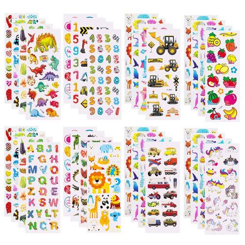 5 Sheets Kids ers Puffy ers for Children Birthday Christmas