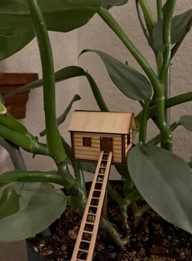 Plant Mini Treehouse 种植迷你树屋木质工艺品摆件花盆配件