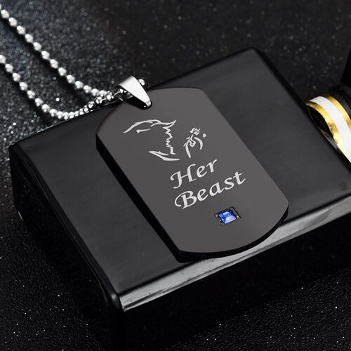 New 2025 Her Beast His Beauty Couple Diamond Pendants Custom