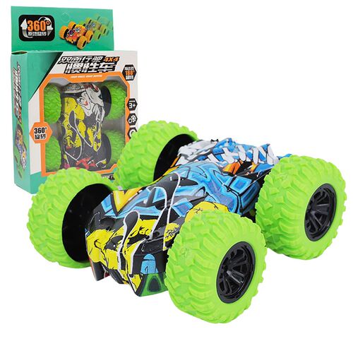 Kids Car Toys Inertia-Double Side Stunt Graffiti Car Off Roa