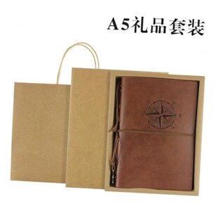 Cover Diary Leather Blank Notebook Unlined Paper Journal