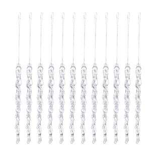 Glittering Ice Ornaments, 12 Acrylic Icicles Christmas Tree