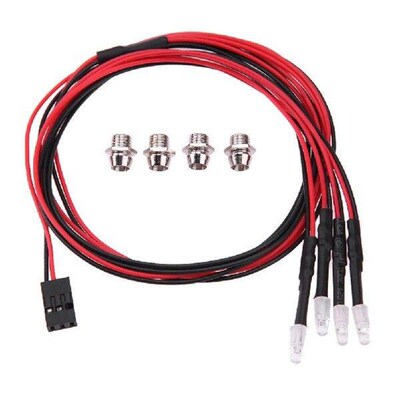 4 LED Headlight RC Car Upgrade Part Lamp Kit Remote Control