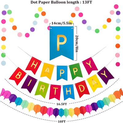 Colorful birthday party decoration set shopping mall window