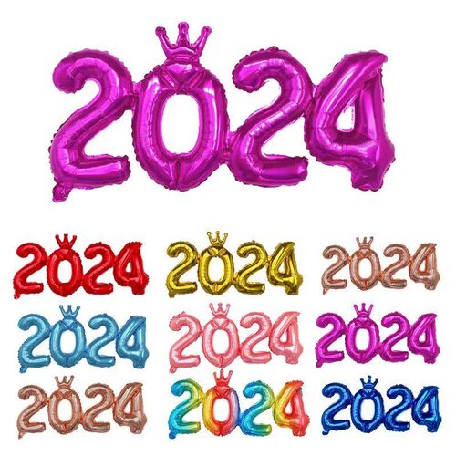 New Year 2024 Number Foil Balloons Creative Home Party Suppl