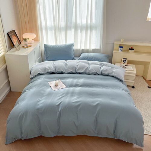 Solid Color Four-piece Simple Washing And Sanding Quilt ver