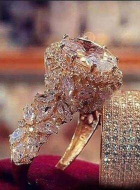2 pcs/set Temperament Crystal Cubic Zirconia Rings Set For W