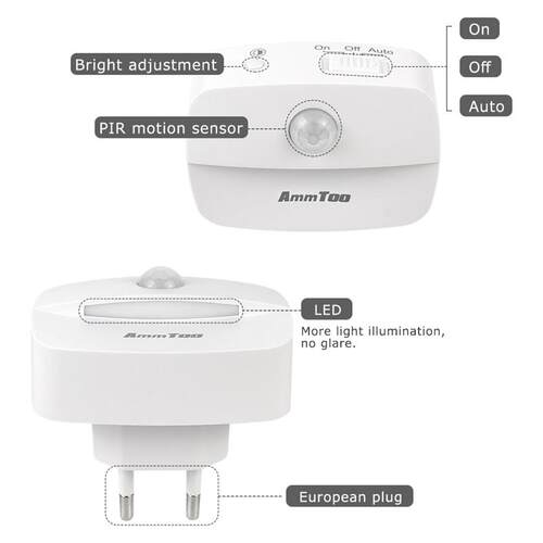 Wireless LED Motion Sensor Night Light Plug In Motion Detect