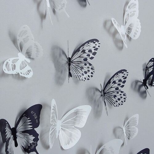 New 18pcs/lot Crystal Butterflies 3d Wall er Beautiful Butte