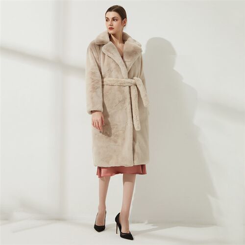 Wixra Ladies Faux Leather Long Coats Femme Pockets Soft Mink