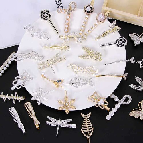 Super Fairy Side Rhinestone Hairpin Simple Girl Camellia Hai