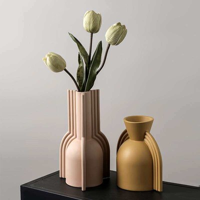 Nordic Simple Molandi Ear-holding Vase Art Geometry Living R