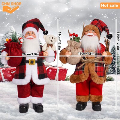 Santa Claus,Christmas Figurines decorations Gifts Bag,Socks