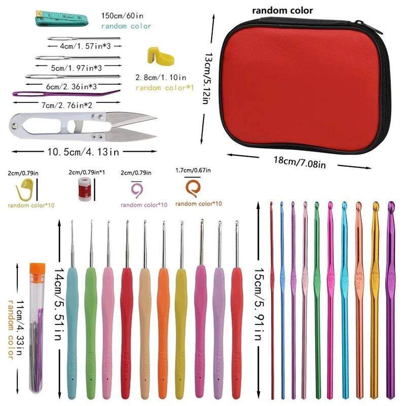 KRABALL Crochet Hooks Set DIY Steel Knitting Needles Stitche - 实物图